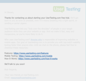 UserTesting Free Trials Template